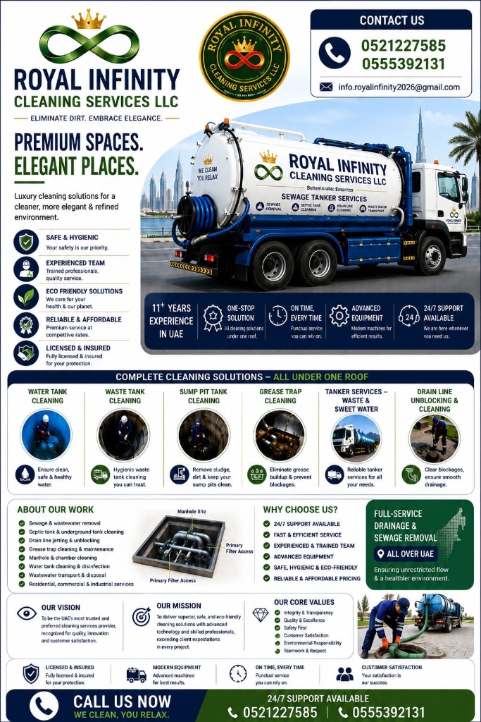 Royal Infinity Official Services Flyer - Complete Cleaning Solutions